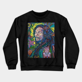 Psychedelic Reggae Rock Portrait Crewneck Sweatshirt